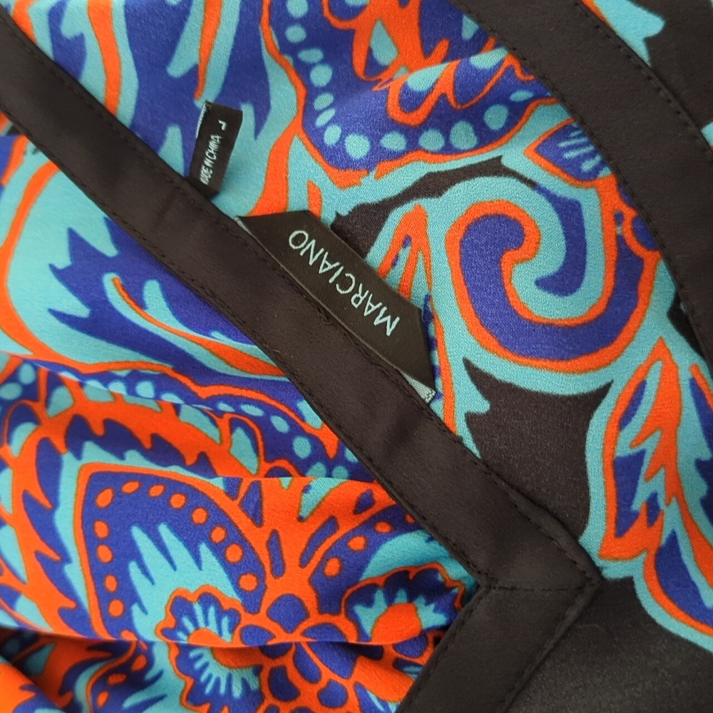 Marciano Marrakesh Paisley Print Black Blue Mini Dress Size Large - Picture 10 of 11
